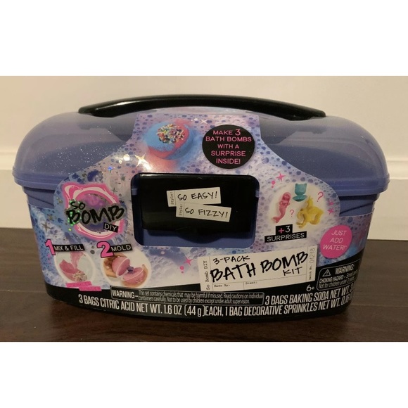 So Bomb DIY Make Fizzy Bath Bombs 3 Pack Kit Caddy - Picture 6 of 9